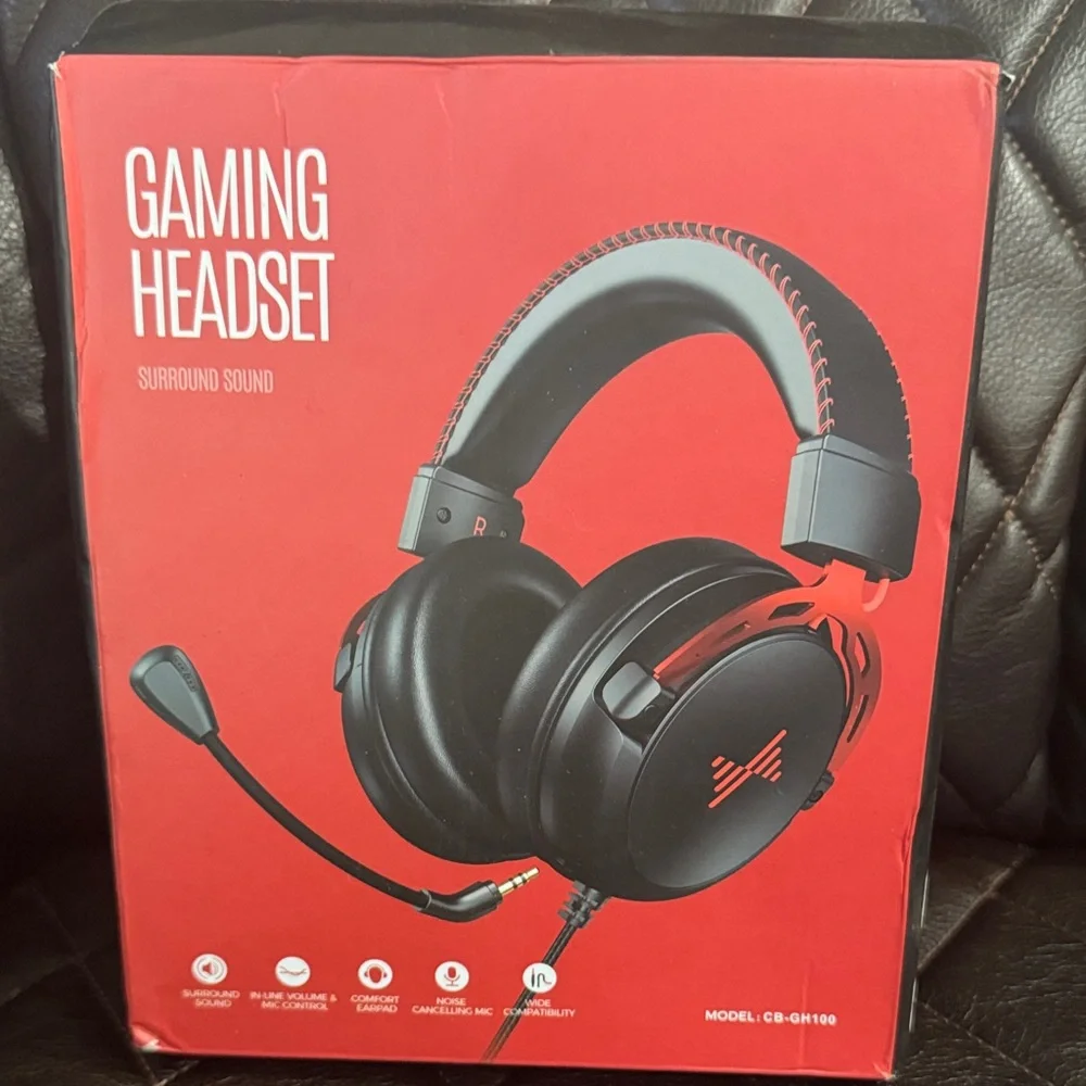 Gaming Headset for PS5 PS4 Xbox One Switch, Gaming Headphones with Microphone